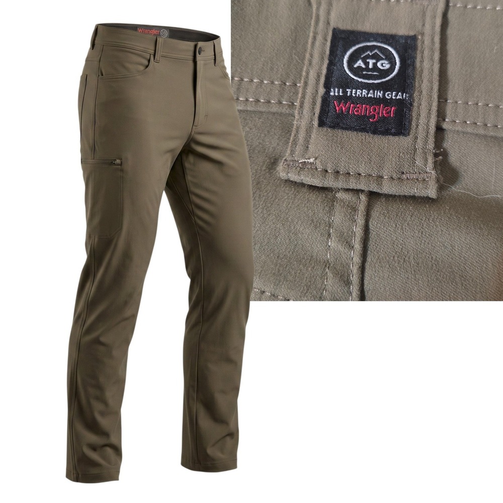 Wrangler ATG Pants Mens 36x30 Brown All Terrain Gear Outdoor Hiking Utility